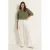 CLAUDIA BY CLAUDIA STRÄTER wide leg high waist casual broek crème gebreid