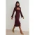 TRENDYOLMİLLA Dames Bruin Effen Midi Lang Recht Jurken