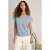 White Stuff Nelly Notch Neck Tee Mid Blue