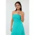 EsQualo Top Bandeau Embroidery Flower Lagoon