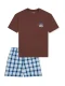 SCHIESSER Nachtkledij ‘ Teens Nightwear ‘  lichtblauw / bruin