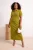 Trendyol Curve Dames Groen Effen Kort / Mini Kort Casual Recht Grote maten Jurk