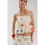 HARPER & YVE strapless katoenen peplumtop met smockwerk en print – ecru