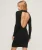 Rugloze Bodycon Mini-jurk Zwart