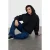 TRENDYOL MAN Heren Zwart Effen Lang Oversized Sweatshirts