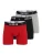 Jordan Boxershorts ‘FLIGHT Cotton Core Boxer Briefs’  grijs gemêleerd / rood / zwart / wit