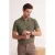 TRENDYOL MAN Heren Kaki Geborduurd Kort Regular fit Poloshirts