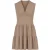Mouwloze mini-jurk met ruches in een warme taupekleur – chic, veelzijdig en comfortabel.