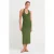 Dames Halter Nek Bodycon Midi Jurk