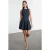 TRENDYOLMİLLA Dames Donkerblauw Gestreept Kort / Mini Mouwloos Zakelijk Skater Jurken