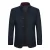 Heren korte slim fit jas met opstaande kraag Business Casual wollen overjas blauw