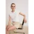 TRENDYOLMİLLA Dames Ecru Effen Kort Regular fit T-shirts