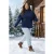 Trendyol Curve Dames Donkerblauw Effen Lang Oversized Grote maten Sweatshirts
