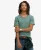 Superdry Mannen Raw Edge T-shirt van Slubgaren met V-hals Groen