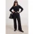 Trendyol Curve Dames Zwart Effen Flared Hoge taille Grote maten Broeken
