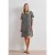 Street One Dames Knielange jurk met korte mouwen en print in Beige