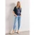 Street One Dames Shirt met ronde hals en opdruk op de voorkant in Blauw