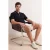 TRENDYOL MAN Heren Zwart Effen Kort Relaxed fit Poloshirts