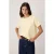 TRENDYOLMİLLA Dames Geel Effen Kort Regular fit T-shirts