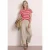 Street One Dames Wide Legs broek met riem en leoprint in Beige