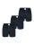 Phil & Co Wijde Boxershorts Heren Geweven Katoen Effen Blauw 3-Pack –