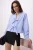 TRENDYOLMİLLA Dames Blauw Gestreept Lang Boxy Overhemden