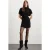 Geplooide mini-jurk met halfhoge col
