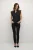 Blouse met korte mouwen Straight fit black