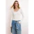 TRENDYOLMİLLA Dames Ecru Effen Lang Getailleerd Blouses