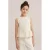 WE Fashion gestreepte mouwloze top rib gebreid zand