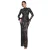 Glitterende lange jurk met hoge kraag dames Goddiva