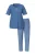 Ulla Popken Pyjama  blauw / wit