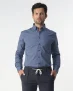 Campbell | Heren | – Casual Overhemd Lange Mouw Medieval Blue Dessin