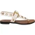 Celine Eyelet T-Strap Platte Sandalen in Wit Leer