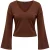 TRENDYOLMİLLA Dames Bruin Effen Driekwart mouw Getailleerd Blouses