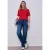 Street One Dames Shirt met overhangende schouders en geribd detail in Rood