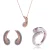 Orphelia ‘Tilou’ Dames 925 Sterling Zilveren Set: Ketting + Oorbellen + Ring – Roze SET-7441