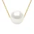 Ketting Freshwater Pearl White Round 11-12 mm Chain Convict 18K Yellow Gold