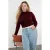 Trendyol Curve Dames Bordeaux Effen Lang Getailleerd Grote maten Blouses