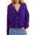 ICode Fancy Openwork Purple Cardigan Ink