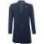 Lange marineblauwe wollen slim-fit overjas voor heren