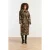 Smashed Lemon Lange bouclé jas met zebraprint in camel en zwart |