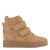 Graceland suède sneakers met sleehak – cognac