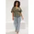 Trendyol Curve Dames Kaki Effen Kort Regular fit Grote maten Blouses