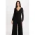 Morgan semi-transparante body top met open rug – zwart