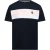 Weekend Offender Heren T-shirt met kruispatroon en strepen, normale pasvorm (Marineblauw/lichtroze/wit)