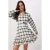 TRENDYOLMİLLA Dames Ecru Geruit Kort / Mini Lang Casual Blousejurk Jurken