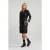 River Woods Black Vegan Leather Belted Dress