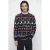 JACK & JONES regular fit gebreide kersttrui met print – navy blazer