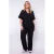 Exxcellent wide leg high waist casual broek zwart